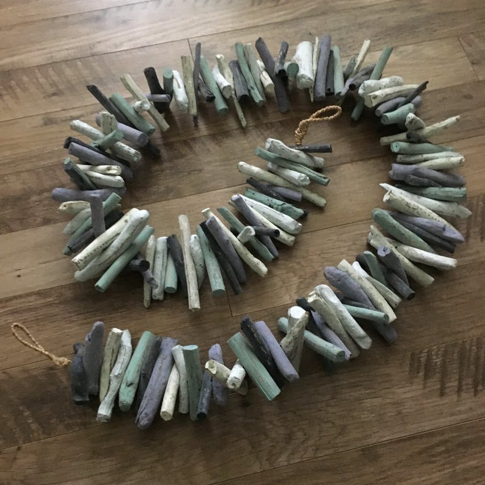 Handmade Long Driftwood & Rope Garland Coastal Beach House Decor